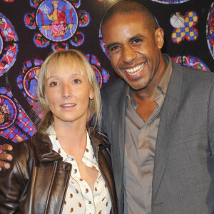 Audrey Lamy et Loup-Denis Elion au théâtre Mogador à Paris pour la comédie musicale "Sister Act" en 2012