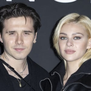 Brooklyn Beckham et sa fiancée Nicola Peltz - Photocall du défilé Givenchy collection Printemps-Eté 2022 lors de la fashion week à la "U Arena" (Paris La Défense Arena) à Nanterre, le 3 octobre 2021. © Olivier Borde/Bestimage 