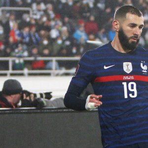 Karim Benzema - L'équipe de France bat la Finlande (2 - 0) lors des éliminatoires pour la Coupe du monde. Helsiniki. Le 16 novembre 2021. © Laurent Lairys / Panoramic / Bestimage