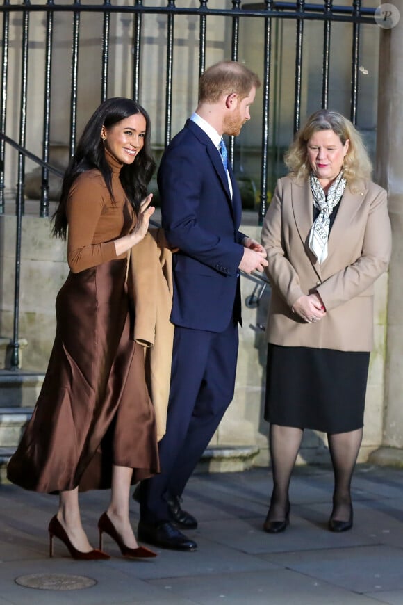 Meghan Markle et le prince Harry en visite à la Canada House à Londres le 7 janvier 2020.