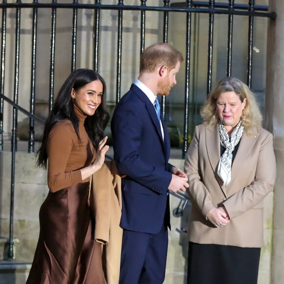 Meghan Markle et le prince Harry en visite à la Canada House à Londres le 7 janvier 2020.