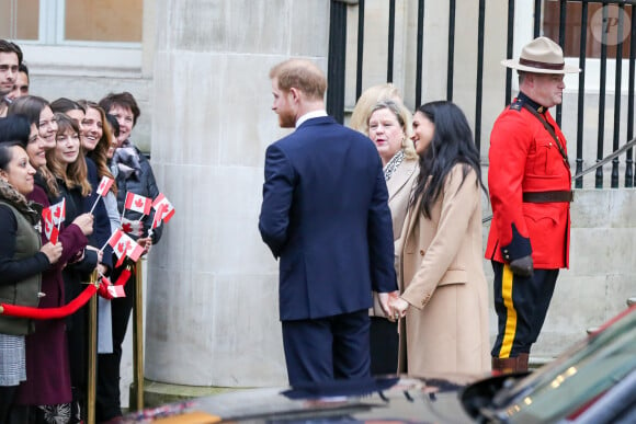 Meghan Markle et le prince Harry en visite à la Canada House à Londres le 7 janvier 2020.