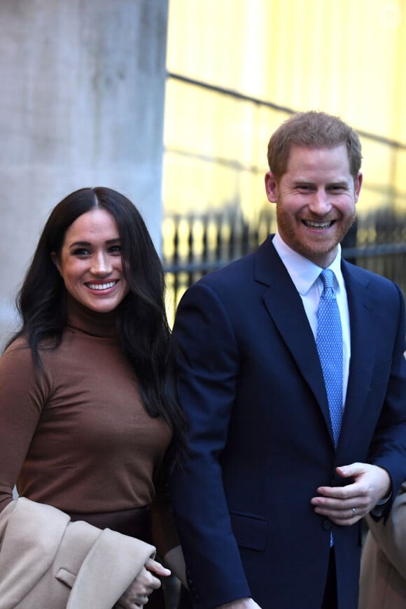 Meghan Markle et le prince Harry en visite à la Canada House à Londres le 7 janvier 2020.