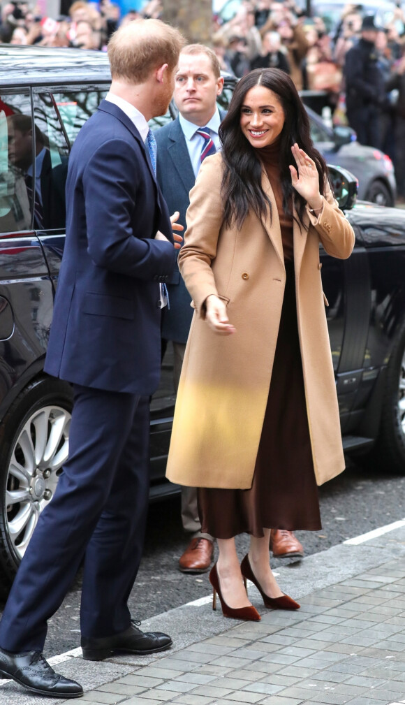 Meghan Markle et le prince Harry en visite à la Canada House à Londres le 7 janvier 2020.