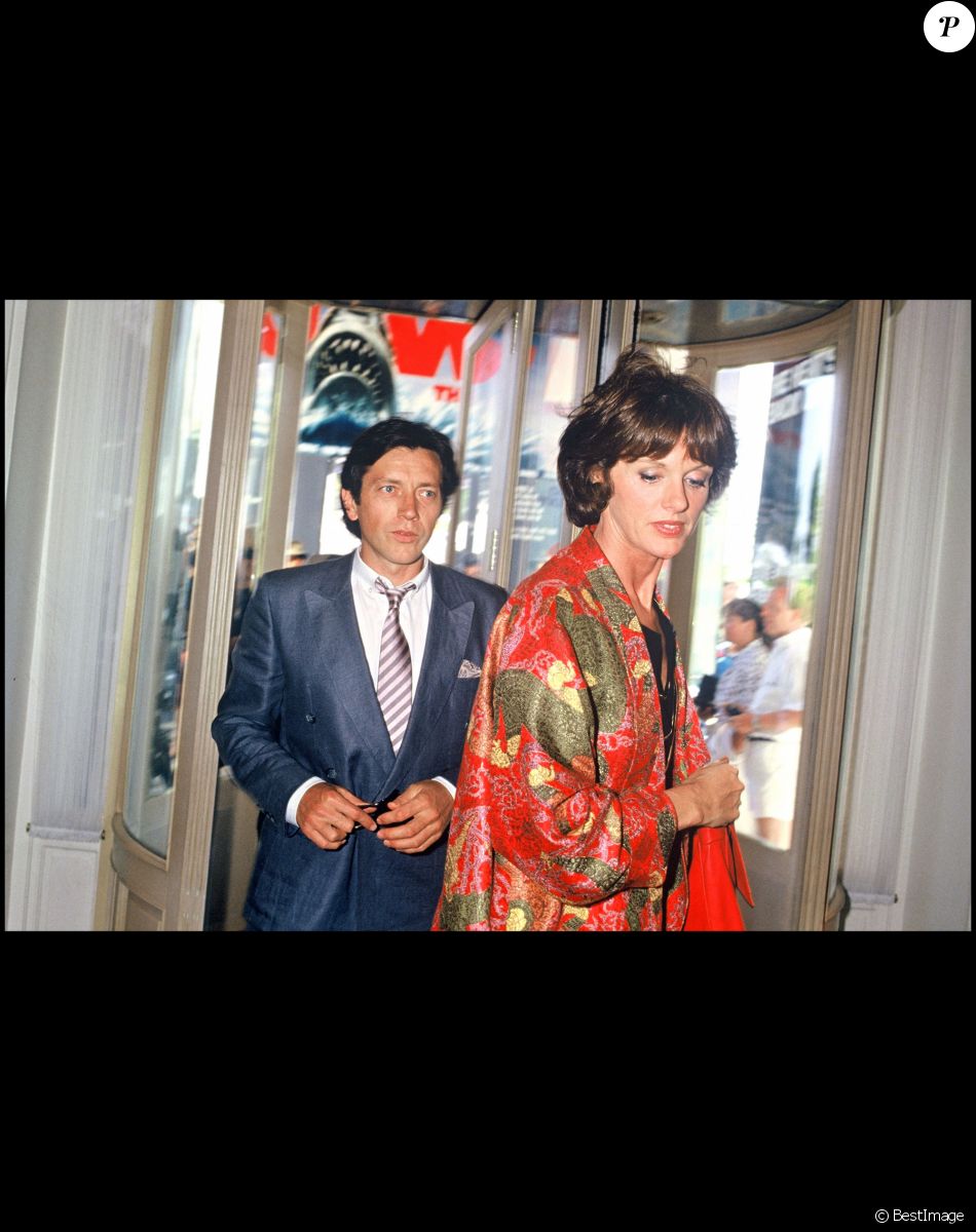 Archives - Anny Duperey et Bernard Giraudeau lors du Festival de Cannes. 1987.