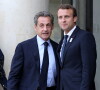 Nicolas Sarkozy, Emmanuel Macron - Le président de la République française a reçu les membres de la délégation française de Paris2024 ainsi que ses deux prédécesseurs au palais de l'Elysée à Paris