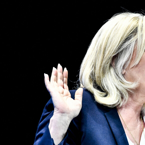 Meeting de Marine Le Pen, candidate RN à l'élection présidentielle, avant le premier tour à Perpignan le 7 avril 2022