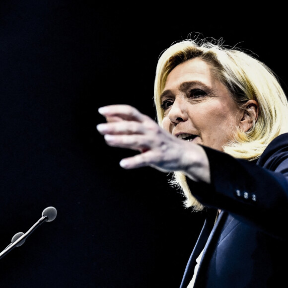 Meeting de Marine Le Pen, candidate RN à l'élection présidentielle, avant le premier tour à Perpignan le 7 avril 2022