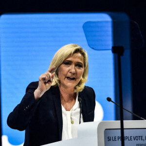 Meeting de Marine Le Pen, candidate RN à l'élection présidentielle, avant le premier tour à Perpignan le 7 avril 2022