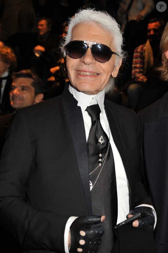 Karl Lagerfeld au défilé Dior à Paris