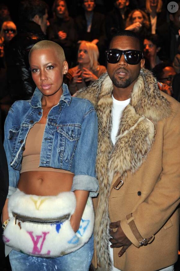 Amber Rose et Kanye West au défilé Dior à Paris