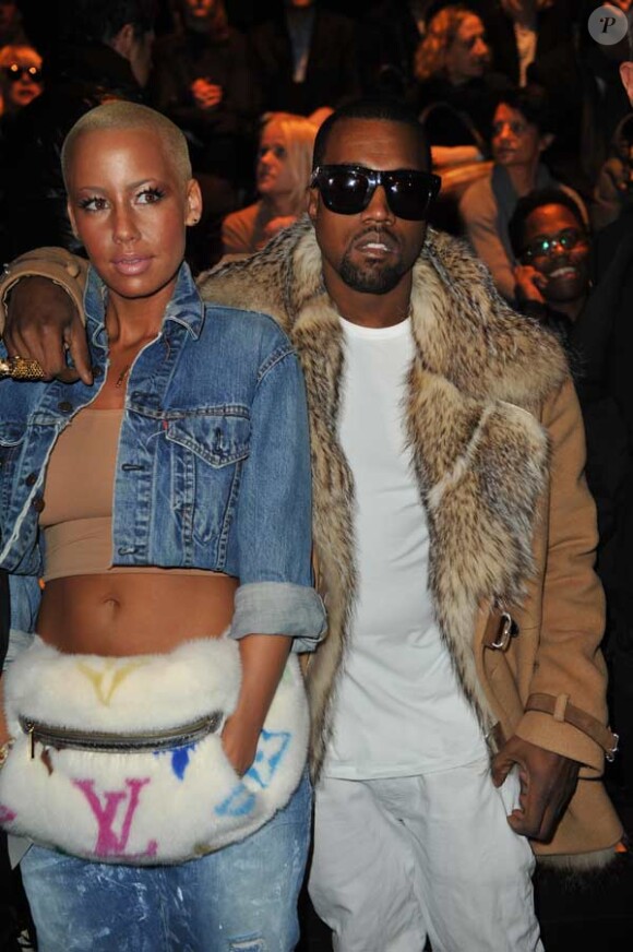 Amber Rose et Kanye West au défilé Dior à Paris