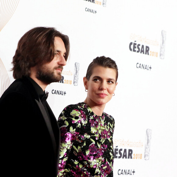 Naissance - Charlotte Casiraghi et Dimitri Rassam sont parents d'un petit garçon - Charlotte Casiraghi et son compagnon Dimitri Rassam - Photocall lors de la 43ème cérémonie des Cesar à la salle Pleyel à Paris, le 2 mars 2018. © Dominique Jacovides - Olivier Borde / Bestimage