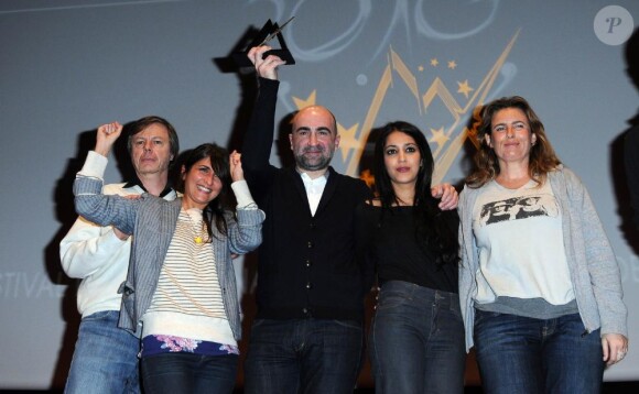 Geraldine Nakache, Herve Mimran et Leila Bekhti au Festival de l'Alpe d'Huez. 23/01/2010