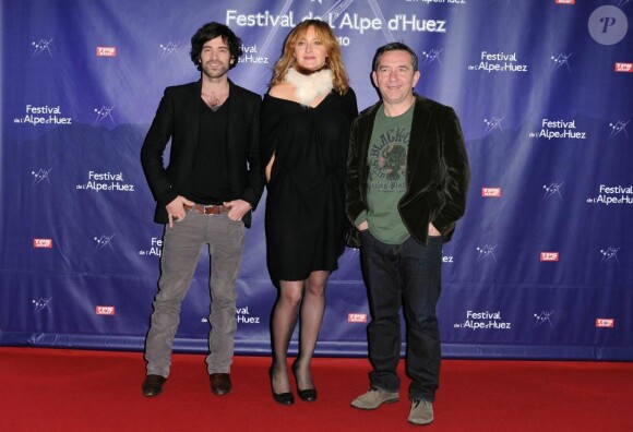 Romain Duris, Pascal Chaumeil et Julie Ferrier au Festival de l'Alpe d'Huez. 23/01/2010