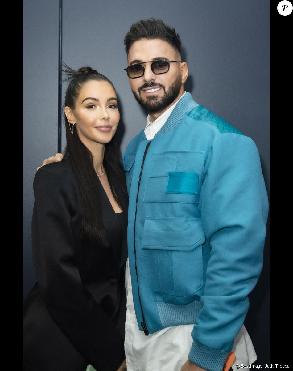Exclusif - Nabilla Benattia et son mari Thomas Vergara - Nabilla Benattia, son mari Thomas Vergara et leur fils Milann posent lors de l'avant première du documentaire "Nabilla sans filtre" (Amazon Prime Vidéo) à Paris le 22 Novembre 2021. © Jack Tribeca / Bestimage