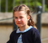 La princesse Charlotte de Cambridge - La famille royale britannique quitte la chapelle Saint-Georges de Windsor après la messe de Pâques/