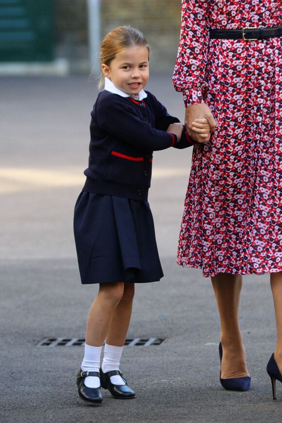 Info - La princesse Charlotte de Cambridge fête ses 5 ans - Le prince William, duc de Cambridge, et Catherine (Kate) Middleton, duchesse de Cambridge, accompagnent le prince George et la princesse Charlotte pour leur rentrée scolaire à l'école Thomas's Battersea à Londres, Royaume Uni, le 5 septembre 2019.