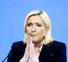 Marine Le Pen, candidate RN (Rassemblement National) en meeting à Arras le 21 avril 2022