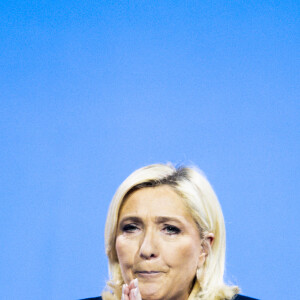 Marine Le Pen, candidate RN (Rassemblement National) en meeting à Arras le 21 avril 2022