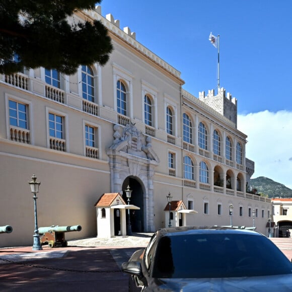 Illustration durant le dévoilement d'une Porsche Taycan électrique sur la place du Palais de Monaco, le 25 avril 2022, peinte par l'artiste Bernard Bezzina. Une fois dévoilée, la Porsche électrique ira rejoindre la Collection de Voitures du Souverain Albert II de Monaco à Fontvieille. © Bruno Bebert / Bestimage 