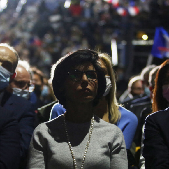 Francois Baroin, Rachida Dati, Laurent Wauquiez - Meeting de Valérie Pécresse, candidate LR à l'élection présidentielle 2022, au Zenith de Paris le 13 février 2022