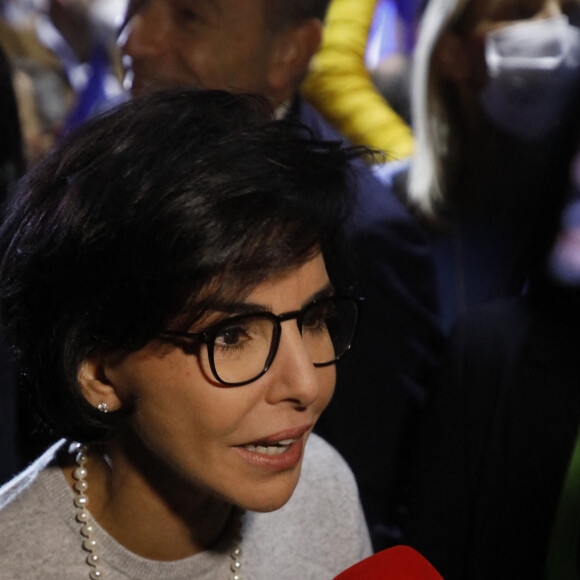 Rachida Dati - Meeting de Valérie Pécresse, candidate LR à l'élection présidentielle 2022, au Zenith de Paris le 13 février 2022.