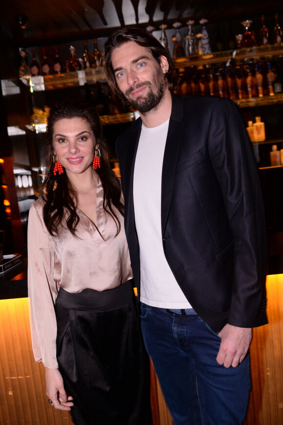 Camille Lacourt et sa compagne Alice Detollenaere (Miss Bourgogne 2010) - Soirée de lancement de "Chez Blue" au club "Boum Boum" situé dans le prestigieux 8eme arrondissement de Paris le 30 janvier 2020. © Rachid Bellak/Bestimage 