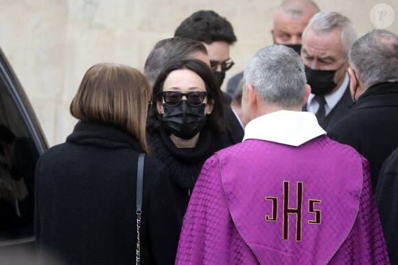 Christyne Ulliel, Gaëlle Pietri - Sorties des obsèques de Gaspard Ulliel en l'église Saint-Eustache à Paris. Le 27 janvier 2022. © Jacovides-Moreau / Bestimage