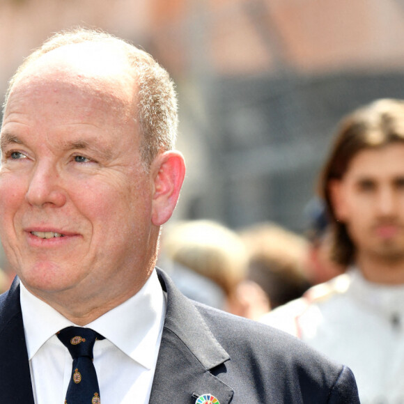 Le prince Albert II de Monaco - Remise des prix du championnat du "Monaco ePrix" à Monaco. Le 30 avril 2022 © Bruno Bebert / Bestimage 