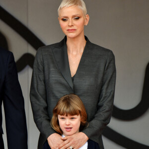 La princesse Charlene de Monaco et sa fille, la princesse Gabriella - Remise des prix du championnat du "Monaco ePrix" à Monaco. Le 30 avril 2022 © Bruno Bebert / Bestimage