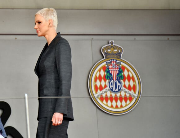 La princesse Charlene de Monaco - Remise des prix du championnat du "Monaco ePrix" à Monaco. Le 30 avril 2022 © Bruno Bebert / Bestimage