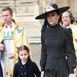 Catherine (Kate) Middleton, duchesse de Cambridge, La princesse Charlotte de Cambridge - Service d'action de grâce en hommage au prince Philip, duc d'Edimbourg, à l'abbaye de Westminster à Londres, le 29 mars 2022. Le prince Philip, duc d'Edimbourg, est décédé le 9 avril 2021. 