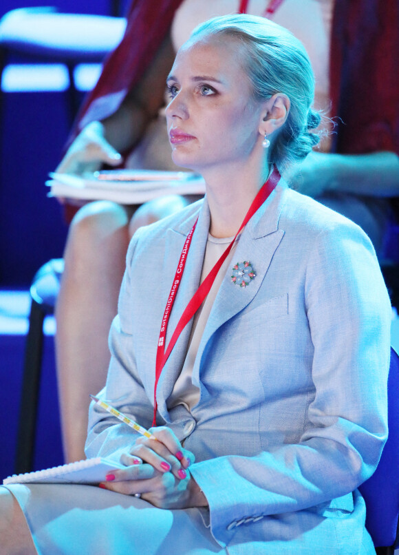 Maria Vorontsova, la fille de Vladimir Poutine et Lioudmila Poutina, intervient à la conférence "Dialogues on Genomics: best practices of laboratories of the Russian Federation and Europe" à Sochi le 8 juillet 2021.