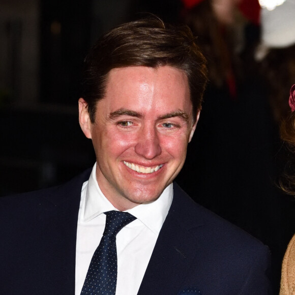 La princesse Beatrice, duchesse d'York et son mari Edoardo Mapelli Mozzi - La famille royale arrive au service de chant communautaire Together At Christmas à l'abbaye de Westminster à Londres le 8 décembre 2021. 