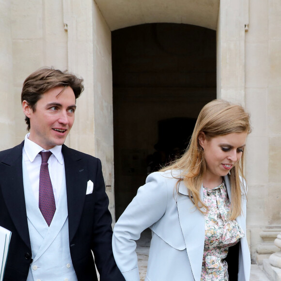 La princesse Beatrice d'York et son fiancé Edoardo Mapelli Mozzi - Mariage du prince Jean-Christophe Napoléon et de la comtesse Olympia d'Arco-Zinneberg à la cathédrale Saint-Louis des Invalides à Paris le 19 octobre 2019. © Dominique Jacovides / Bestimage 