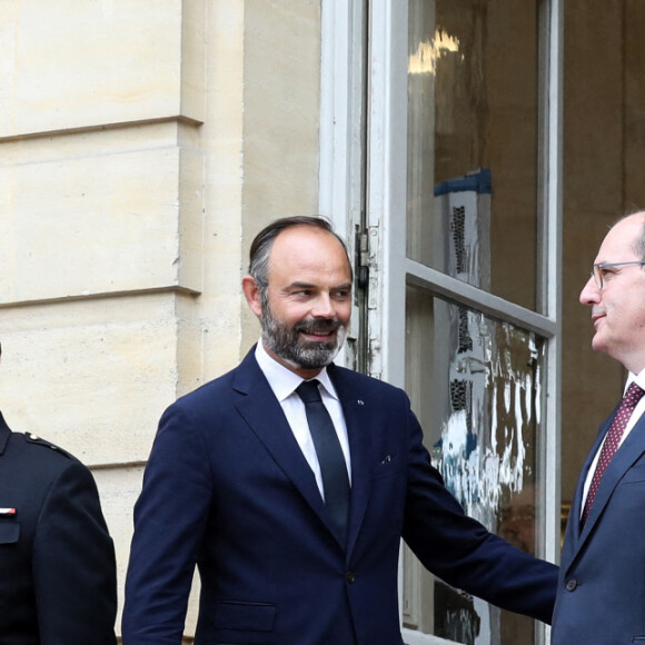 Passation de pouvoir à Matignon entre Edouard Philippe et Jean Castex, nouveau Premier ministre. Paris, le 3 juillet 2020