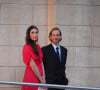 Andrea Casiraghi et sa femme Tatiana Santo Domingo arrivent au mariage du prince Phílippos de Grèce et Nina Flohr à Athènes
