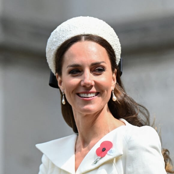 Le prince William et Catherine (Kate) Middleton ont assisté à un service à l'abbaye de Westminster commémorant l'Anzac Day à Londres, le 25 avril 2022. 