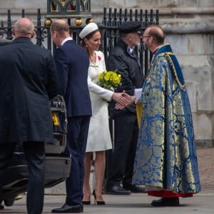 Le prince William et Catherine (Kate) Middleton ont assisté à un service à l'abbaye de Westminster commémorant l'Anzac Day à Londres, le 25 avril 2022. 