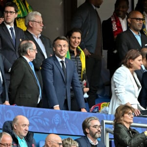 Jean-Michel Blanquer, Noël Le Graët, Emmanuel Macron, Roxana Maracineanu - Le président de la république lors de la finale de la Coupe de France de football entre le FC Nantes et l'OGC Nice (1-0) au stade de France à Saint-Denis le 7 mai 2022