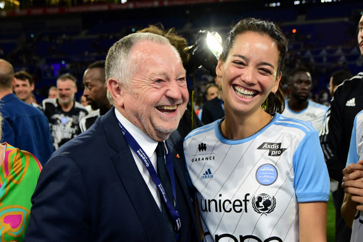 Photo : Jean-Michel Aulas et Alize Lim lors du match de football ...