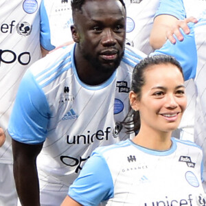 Alize Lim et Diane Leyre, Miss France 2022 lors du match de football caritatif entre l'OL Légendes et la team Unicef au Groupama Stadium à Lyon en faveur des enfants d'Ukraine et pour célébrer les 20 ans du premier titre de Champion de France de l Olympique Lyonnais le 10 mai 2022. © Romain Doucelin / Bestimage