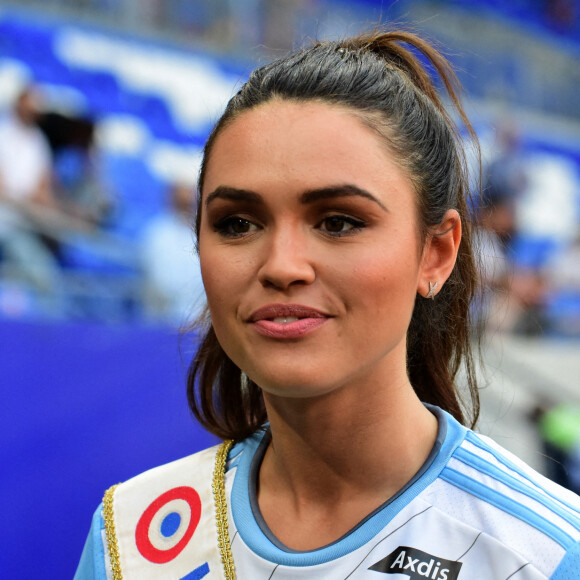 Diane Leyre, Miss France 2022 lors du match de football caritatif entre l'OL Légendes et la team Unicef au Groupama Stadium à Lyon en faveur des enfants d'Ukraine et pour célébrer les 20 ans du premier titre de Champion de France de l Olympique Lyonnais le 10 mai 2022. © Romain Doucelin / Bestimage