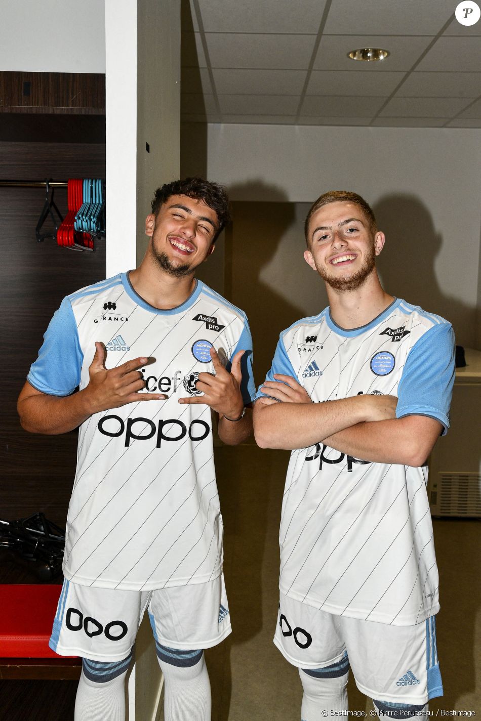 Exclusif Inox Tag et Michou lors du match de football caritatif (Le match des héros Unicef