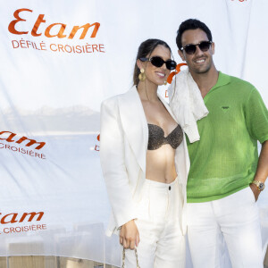 Iris Mittenaere et son compagnon Diego El Glaoui - Photocall lors du défilé Etam Croisière 2022 au Domaine de Murtoli, Corse le 12 mai 2022 © Cyril Moreau / Bestimage 