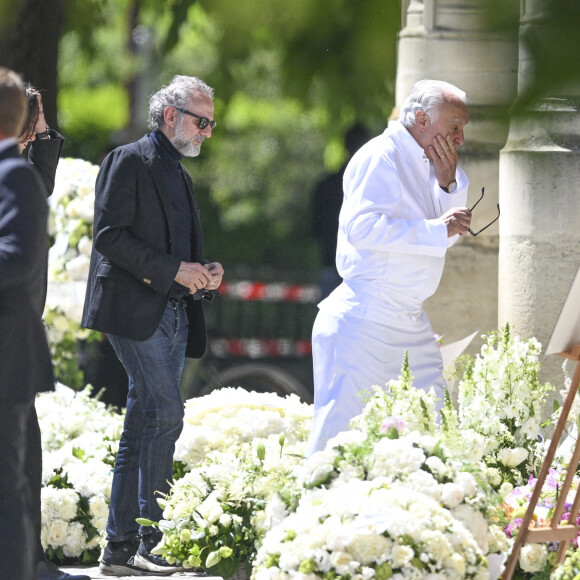 Le chef Alain Ducasse - Obsèques d'Antoine Alléno (fils du chef cuisinier français, trois étoiles au Guide Michelin Yannick Alléno) en la collégiale Notre-Dame de Poissy, France, le 13 mai 2022. © Jean-Baptiste Autissier/Panoramic/Bestimage 