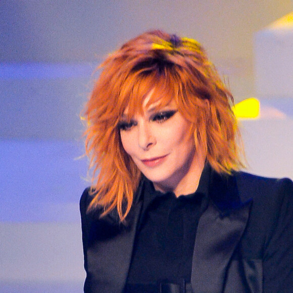 Mylène Farmer lors du dernier défilé de mode Haute-Couture printemps-été 2020 "Jean-Paul Gaultier" au théâtre du Châtelet à Paris, France, le 22 janvier 2020.