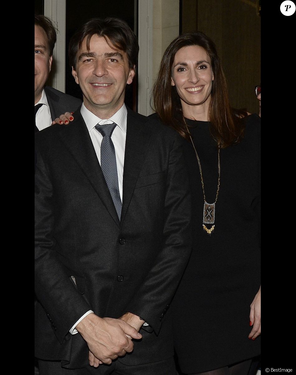 Exclusif - Yannick Alléno et sa compagne Laurence Bonnel - Le célèbre chef cuisinier Yannick Alléno fête sa 3ème étoile au Guide Michelin avec son équipe au Restaurant "Victoria Club " à Paris le 2 février 2015.