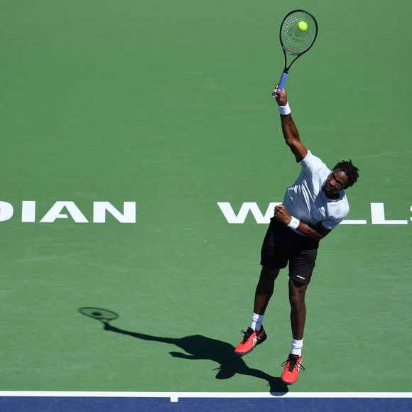 Gael Monfils face à Daniil Medvedev du tournoi "BNP Parisbas Open 2022" à Indian Wells, le 14 mars 2022. 